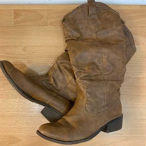 Leather cowboy boots